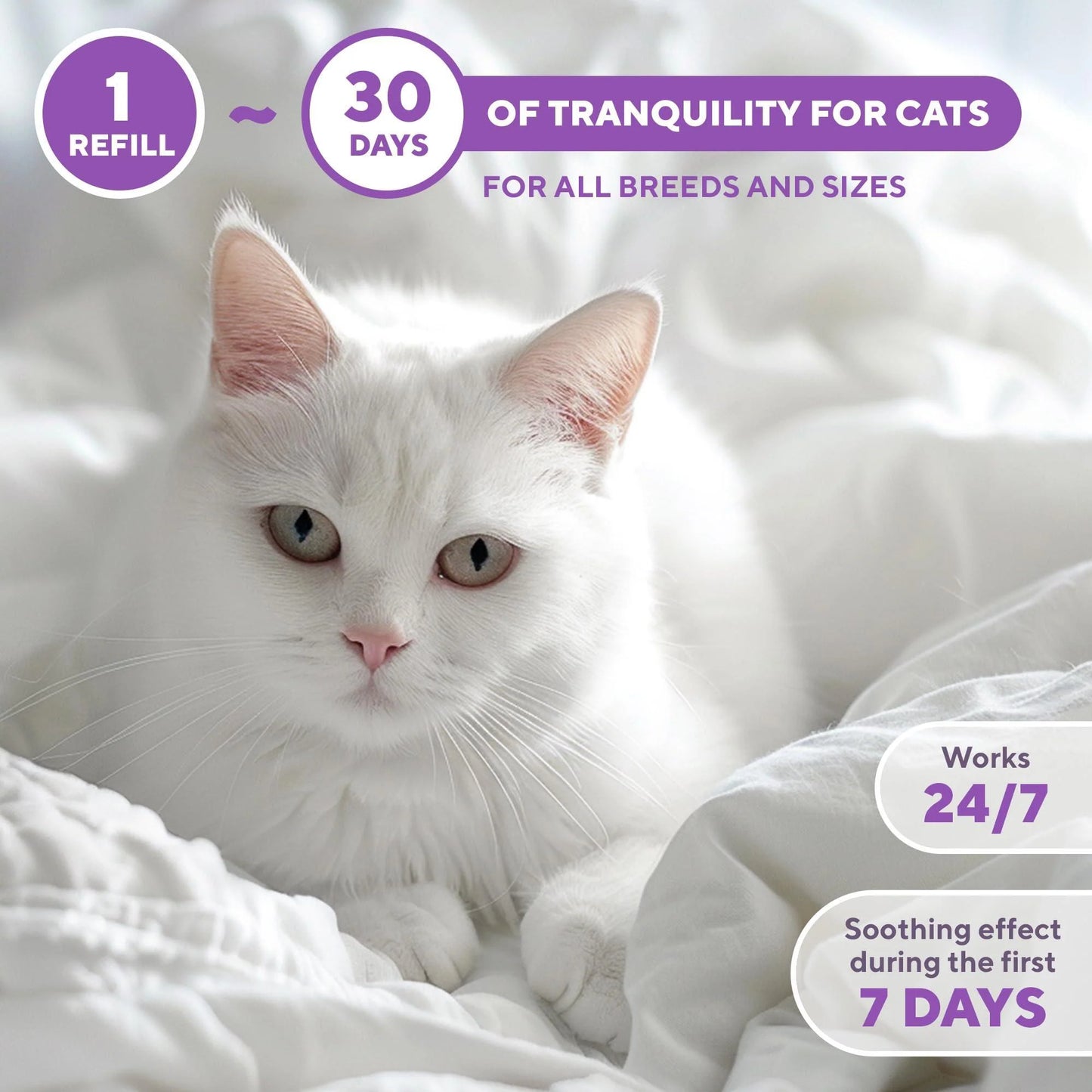 Relaxiv Natural Calming Pheromone Diffuser – Anti-Anxiety & Stress Relief for Cats & Dogs, Long-Lasting Formula