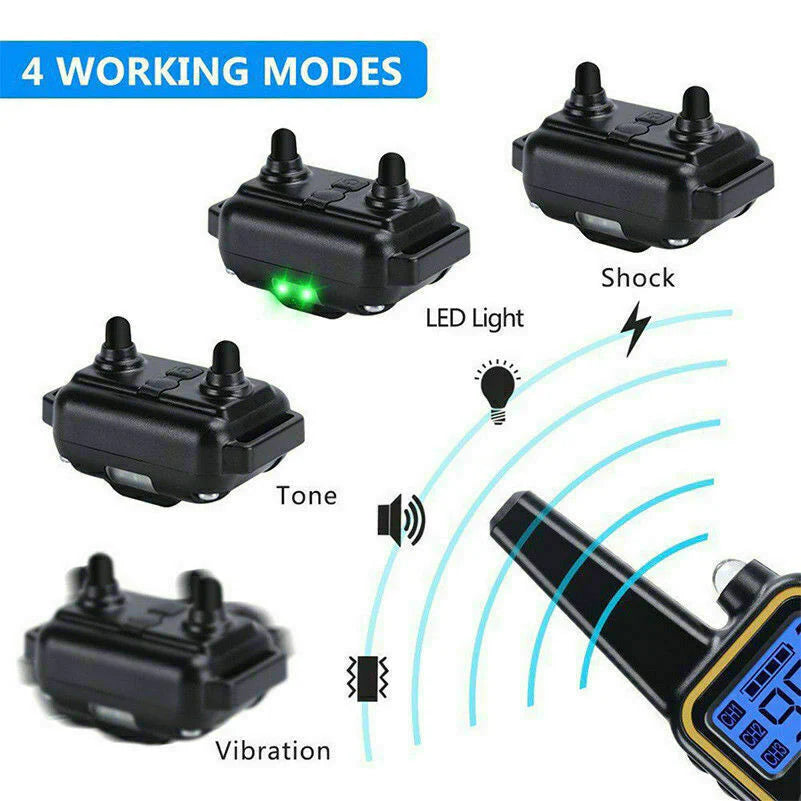 3000 FT Rechargeable Waterproof Dog Training Collar with Remote β 4 Training Modes & Adjustable Fit