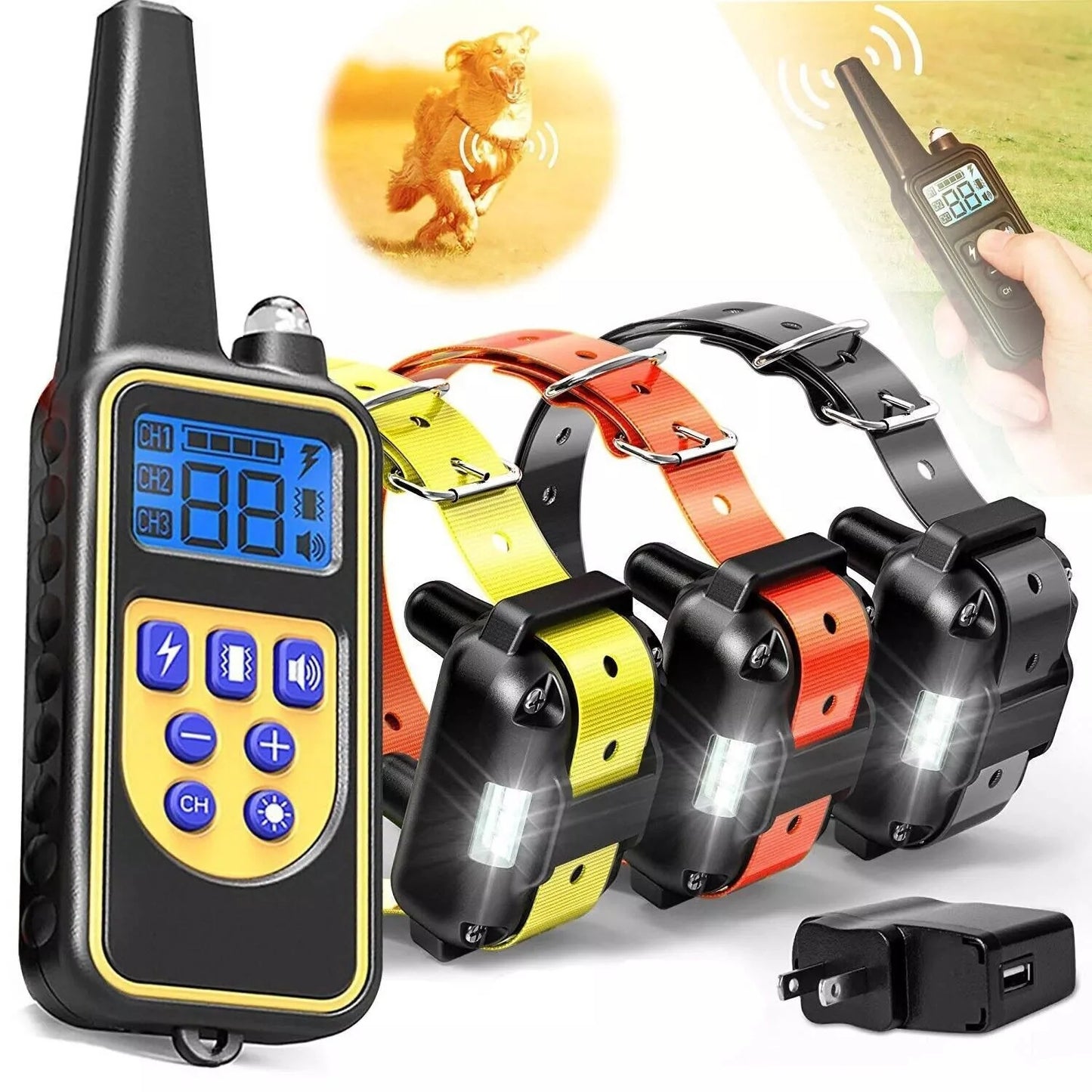3000 FT Rechargeable Waterproof Dog Training Collar with Remote β 4 Training Modes & Adjustable Fit
