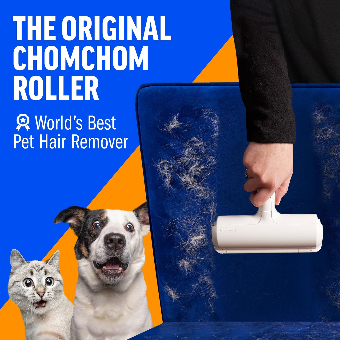 Roller – Reusable Pet Hair Remover for Dogs & Cats | Lint Roller for Furniture, Couch, Carpet, Bedding & Clothing