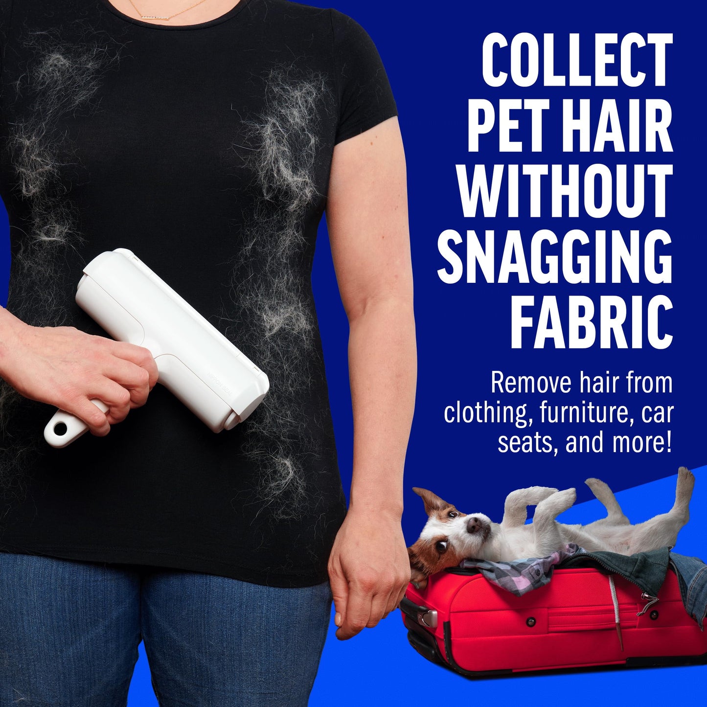 Roller – Reusable Pet Hair Remover for Dogs & Cats | Lint Roller for Furniture, Couch, Carpet, Bedding & Clothing