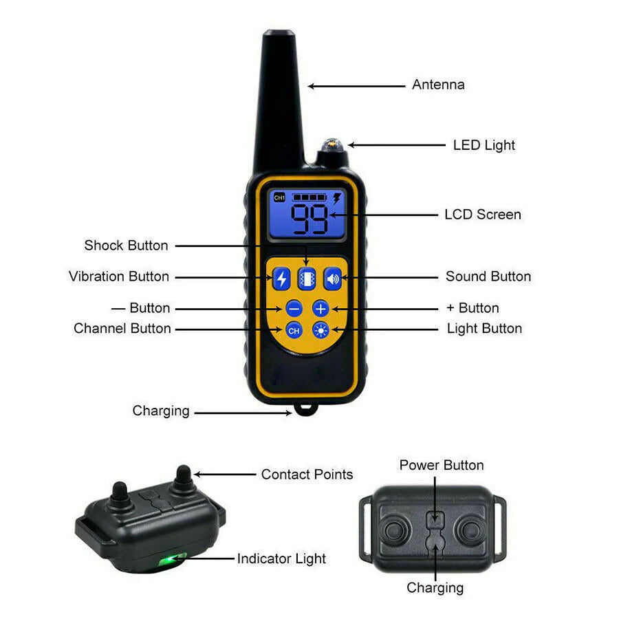 3000 FT Rechargeable Waterproof Dog Training Collar with Remote β 4 Training Modes & Adjustable Fit