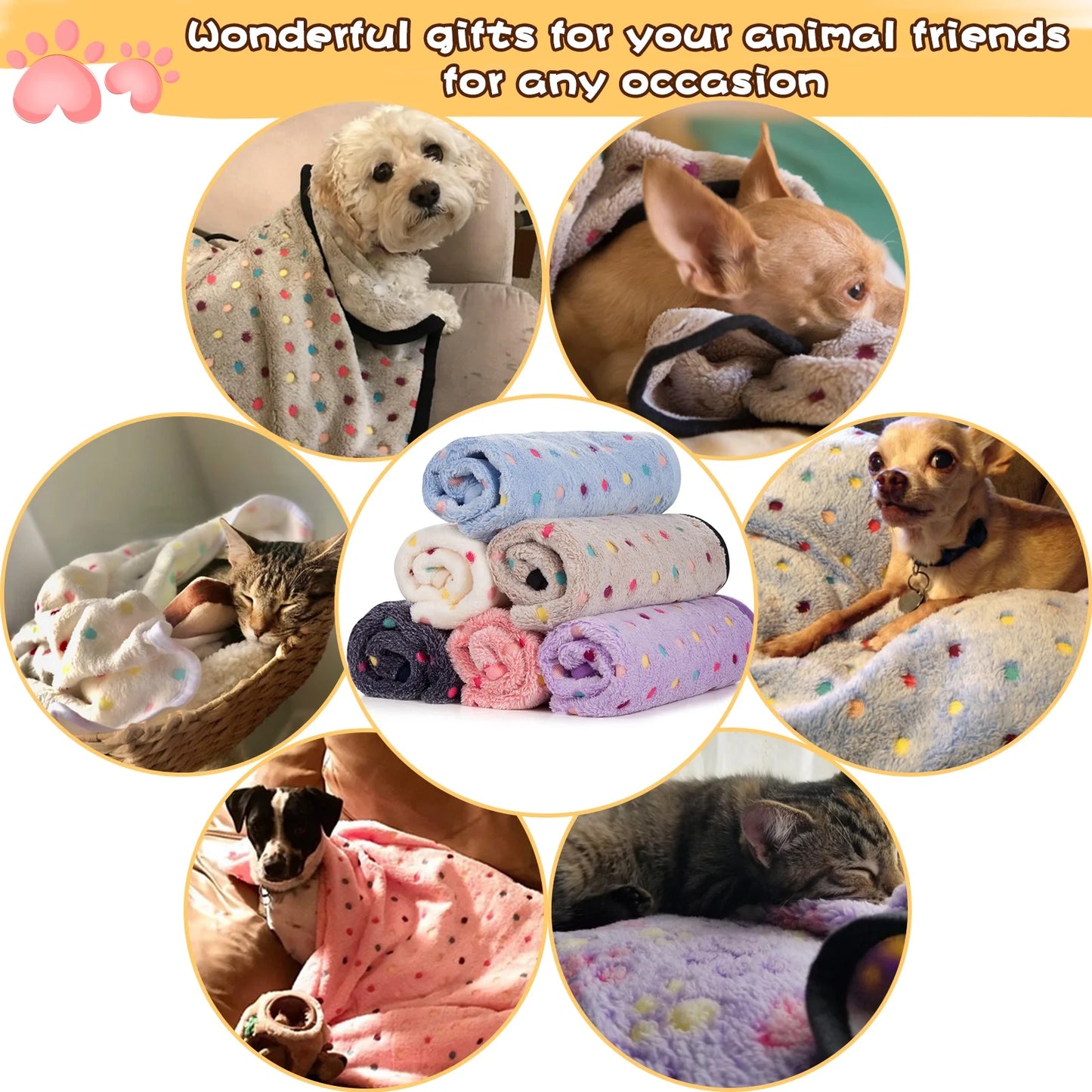 2-Pack Pet Blanket β Soft Cozy Small Dog & Cat Blanket, Gray