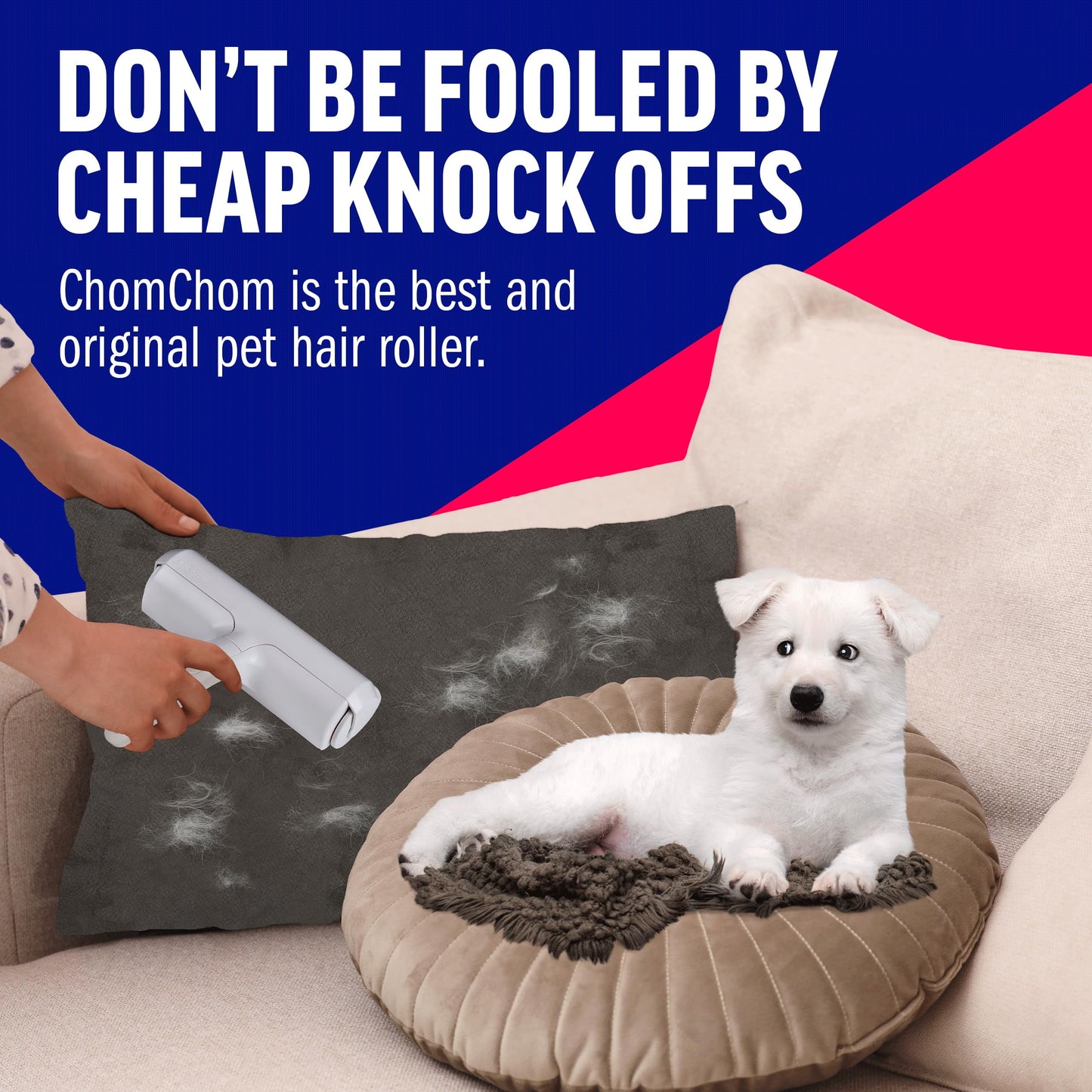 Roller – Reusable Pet Hair Remover for Dogs & Cats | Lint Roller for Furniture, Couch, Carpet, Bedding & Clothing
