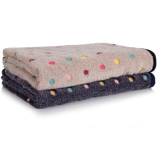 2-Pack Pet Blanket – Soft Cozy Small Dog & Cat Blanket, Gray